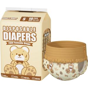 Dono's Diary Disposable Diapers For Female Dogs, Size S, 10 Pcs