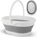 Collapsible Foot Soaking Tub for Foot Bath Soak Spa, Foot Tub for Soaking Feet Massager Health Care, Plastic Bucket with Handle Wash Basin Laundry Basket for Travel Beach RV, Gifts for Women Parents