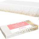 Prestee White and Gold Tablecloths, 4pk, 54x108 Inches - Party Table Cloths Disposable - Gold Dot Disposable Tablecloths - Plastic Table Cloth - Engagement Party Decorations, Baptism Decorations (Rectangle (4 Pack))