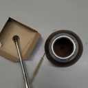 BALIBETOV Yerba Mate Gourd Set (Original Natural Handmade Yerba Mate Cup Argentina) - Includes Mate Tea Cup, Bombilla (Mate Straw) and Clean Brush - Classic Mate Cup and Bombilla (Dark Brown)