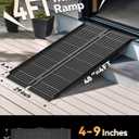 Black Aluminum Ramp 4FT, With Non-Slip Surface Wheelchair Ramp, Folding Portable Wheelchair Ramps for Home Steps,Scooter Ramp for Car, Stairs, Doorways, Curbs, 800 LBS Weight Capacity, 28.3" W x 48''L