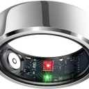 Smart Ring Health Tracker, Sleep Tracker Ring with Heart Rate, Waterproof Fitness Ring for Activity Monitoring/Steps/Distance/Calories, Air Gestures, Up to 7-Day Battery, for iOS Android (Silver,#11)