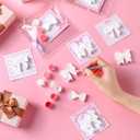 Jenaai 12 Sets Pink Bow Party Favors Ceramic Painting Kit for Kids Coloring Pink Bow Crafts DIY Painting Craft Kit Unpainted Plaster Figurines for Student School Art Activity Gifts Party Supplies