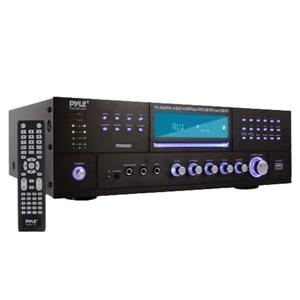 Pyle Home Theater Bluetooth Amplifier Receiver - 4 Channel 3000 Watt Stereo Speaker Home Audio Amplifier Receiver w/Radio, USB, 2 Microphone w/Echo, CD DVD Player, LCD, Rack Mount - PD3000BT.5
