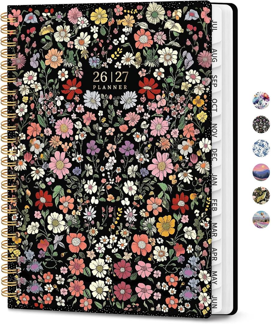 2 x ZOTIA Academic Planner 2026-2027, Monthly & Weekly Jul 2026-Jun 2027 | Starlit Garden, 6.3" x 8.5" Calendar Planner for Women, Hardcover Pretty Organizer for Women, School Office Home Supplies