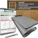 Heavy Duty Nursing Clipboard with Storage Compartment, Penlight & Clinical Cheat Sheets  Nurse Clipboard Binder with Pen Holder - Perfect Nursing Accessories for Nursing Students (1 Set, Gray)