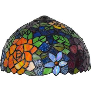 12 Inch Tiffany Style Lamp Shade Replacement Only Rose Stained Glass Lampshade Retro Floral Lamp Cover Accessories Fit for Table lamp Pendant Light Floor Lights