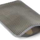 Amazon Basics Double-Layer Cat Litter Mat - 15" x 24" Honeycomb Design, Waterproof & Urine-Proof, Non-Slip Scatter Control Trapper Mat, Easy Clean, Soft on Paws, Grey