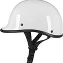 Helmets Half Cap Vintage Shell Open Face Motorcycle Helmet - DOT Approved (X-Large, White)