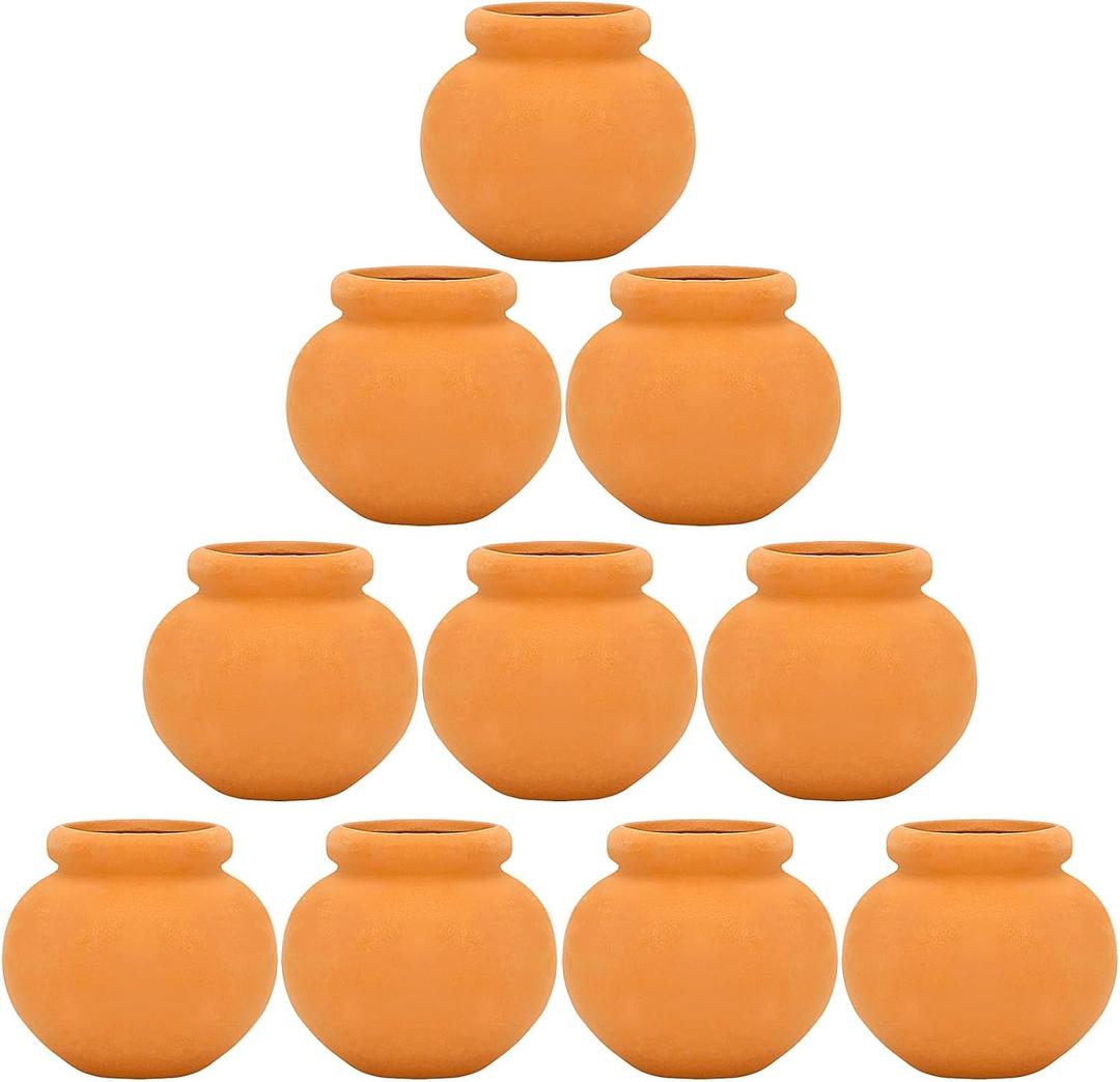 ONEST 10 Pieces Miniature Tiny Clay Pots Mini Flower Pottery Planter for DIY Garden Plants Office Home Decoration
