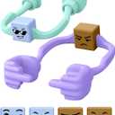 Stocking Stuffers for Teens Girls Women Adults Cell Phone Stand: Phone Holder for Desk with Mood Cube Gag Gifts for Boys Men Wife Mom Friends Funny Cool Gadget Christmas White Elephant Useful Gifts (2, Purple&Green+Blue&Brown)