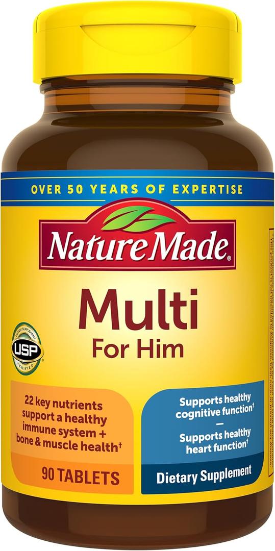 2 x Nature Made Multivitamin for Him, Mens Multivitamin, 90 Tablets