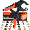 Heavy Duty Snap Fastener Tool, Snap Setter Tool with 100 Sets 4 Color Boat Cover Snaps, Snap Repair Kit, Repairing Boat Covers, Canvas, Fabric, Tarps (orange)