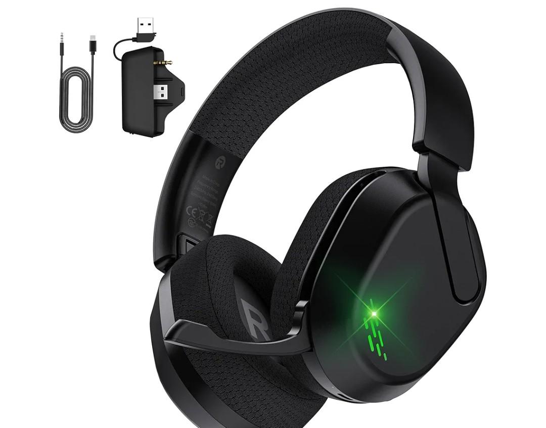 Wireless Gaming Headset for Xbox Series X/S, Xbox One, PS5, PC, Mac, Bluetooth 6.0 Gaming Headphones with Flip-to-Mute Noise-Canceling Mic, Foldable, 3D Surround Sound, 45H Battery - Black