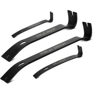 4-Piece Flat Pry Bar Set - 15",12",7",5.25" Heavy Duty Nail Puller, Utility Claw Bar, Wonder Bar, Crowbar, Mini Pry Bar, High Carbon Steel Forged Nail,baseboard and trim removal tool kit