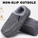 ONCAI Mens Slippers Cotton-Blend Moccasins Warm Closed Back Corduroy House Slippers with High-Density Felt Fuzzy Indoor Outdoor Comfortale Yoga Mat Rubber Soles US Size 7-15 (Gray, S)
