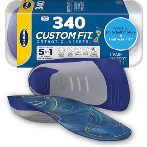 Dr. Scholls Custom Fit Orthotics 3/4 Length Arch Support Shoe Inserts - Plantar Fasciitis Relief Insoles for Men and Women, Immediate All-Day Total Lower Body Pain Relief, FSA HSA Eligible, CF340