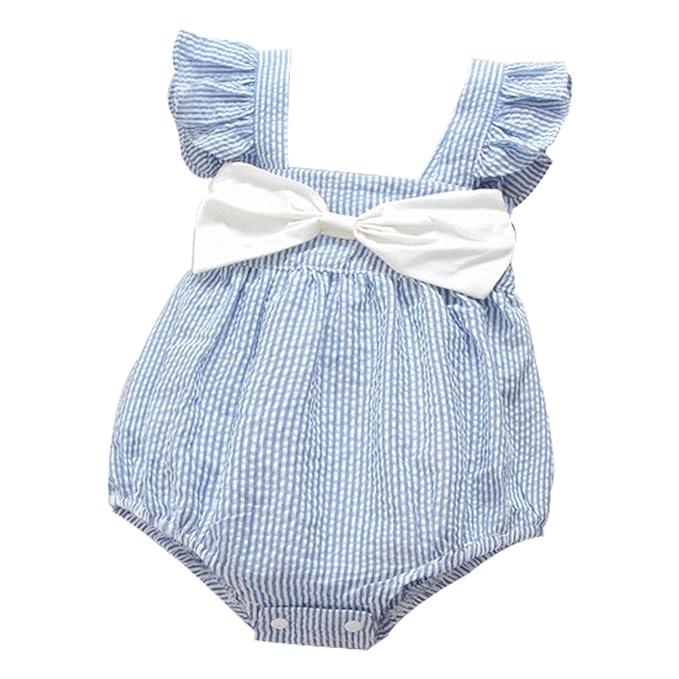 Ding Dong Baby Girl Summer Striped Triangle Romper 