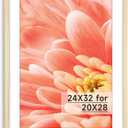 HLiWEGNS Oak 24x32 Frame - Single Frame - Rustic Woodgrain 24 x 32 Poster Frame for Pictures 20x28 with Mat or 24x32 Picture Frame Without Mat for Wall Gallery Display - Ideal Christmas Day