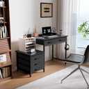 Pamray 47 inch Small Computer Desk with 5 Drawers for Study Writing