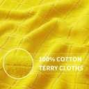 Homaxy 100% Cotton Terry Kitchen Towels(Yellow, 13 x 28 inches), Checkered Designed, Soft and Super Absorbent Dish Towels, 4 Pack