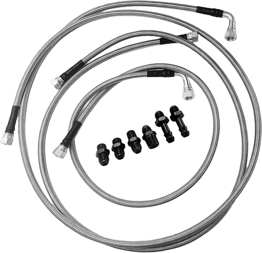 Generic 47RE Transmission Cooler Lines Kit Heavy Duty Hose Compatible with 1996-2002 Dodge Ram 2500 3500 Cummins 5.9L