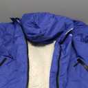 Kids Swim Parka, Waterproof Swimming Jacket, Hooded Surf Changing Robe, Warm Winter Swim Coat (Medium, Navy)