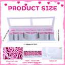 Thiccywoov 1 Pcs Mother's Day Flower Box with 30 Scented Flowers Mom Letter Shaped Fillable Boxes Floral Gift Packaging for Arrangement Mother's Day, Birthday Gift (White Box, Pink Flower)