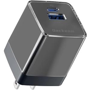 30W USB C Charger Block, 2 Port Fast Charging Block, Foldable GaN USB C Wall Charger, for iPhone 16/15/14/13/12 and Other Series, iPad Pro/Air/Mini, Pixel, Galaxy (Black)