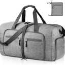 Dimayar 85L Travel Duffle Bag for Men Women - Foldable Duffel Bag with Shoes Compartment - Overnight Bags Waterproof & Tear Resistant(Gray) (Grey)