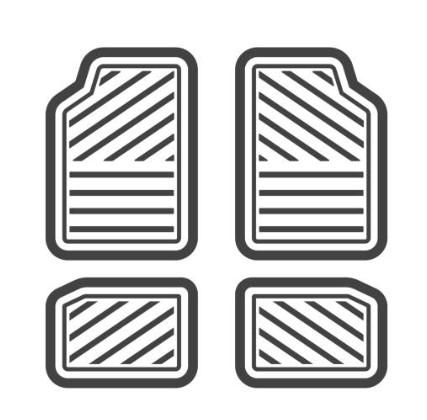 4-Piece All-Weather Car Mat with Universal Fit Design, Durable Rubber Car Floor Mats , Waterproof for Cars Trucks SUV (Black)