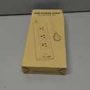 10Ft Extension Cord with USB Ports, SUPERDANNY Flat Plug Brown Power Strip Surge Protector 3 Widely Spaced Outlets, Electrical Outlet Extender, Desktop Charging Station, Walnut Wood Grain (White)