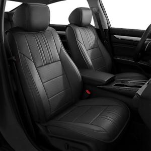 IKABEVEM Seat Covers Leather Fit for Honda Accord 2018-2022 Full Set | 1:1 Custom,Waterproof Faux Leather,Scratch Resistant,Fully Wrapped,Easy to Install & Wipe Clean,Black Car Seat Protector