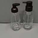 mDesign Refillable Glass Foaming Hand Soap Dispenser - Foam Soap Pump Bottle Container for Bathroom Counter Top - Decorative Foam Soap Dispenser - Malloy Collection - 2 Pack - Clear Frost/Chrome