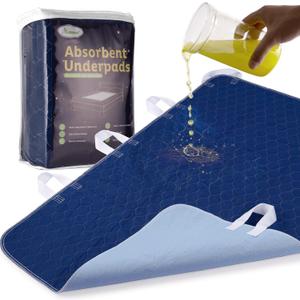 Alsunny Waterproof Bed Pads with Sturdy Handles, Hide Stains, Non Slip, Heavy Absorbency for Incontinence Adults & Elderly (36x72 | 1 Pack)