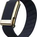 Ultra-Soft Stretchy Nylon Sport Band Compatible with WHOOP 5.0, One, Peak & Life | Adjustable, Breathable, & Sweat-Wicking Replacement Wristbands for Men & Women | NOT for Gen 4 (Midnight With Gold)