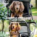 Pet Stroller for Small Dogs and Cats, One-Click Foldable Dog Stroller with Detachable Carrier & 3 Safety Tethers, Holds up to 33 lbs, Storage Basket & Cup Holder, Breathable Mesh, Black