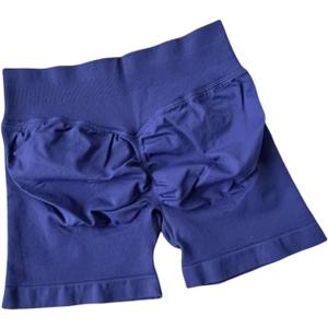 Womens Yoga Athletic Shorts High Waisted Tummy Control Sheath Pants Workout Athletic Gym Running Shorts (Large, Dark Blue)