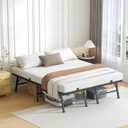 VIPSHOW 18 Inch Queen Metal Bed Frame Folding Bed Frame Tool-Free Assembly Mattress Foundation No Box Spring Needed Platform 2500lbs Heavy Duty Steel Slats, Noise-Free, Easy Assembly, Black
