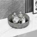 360 Rotating Makeup Organizer, Cosmetics Lazy Susan Spinning Skincare Storage for Vanity, Turntable Perfume Trays for Dresser Bathroom Countertop and Kitchen (Gray)