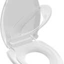 Huttdmel Potty Training Seat Built-in Toilet Seat, Elongated Toilet Seat 16.5inch with Baby Seat 2 in 1 Soft Close Quiet No Slapping, Magnetic Absorption, Easy Installation for Bottom Fixing Toilet