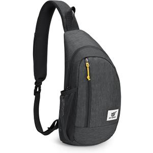 SKYSPER Sling Bag RFID Crossbody Sling Backpack Cross Body Shoulder Travel Bag Hiking Daypack for Women Men(Black) (Small)