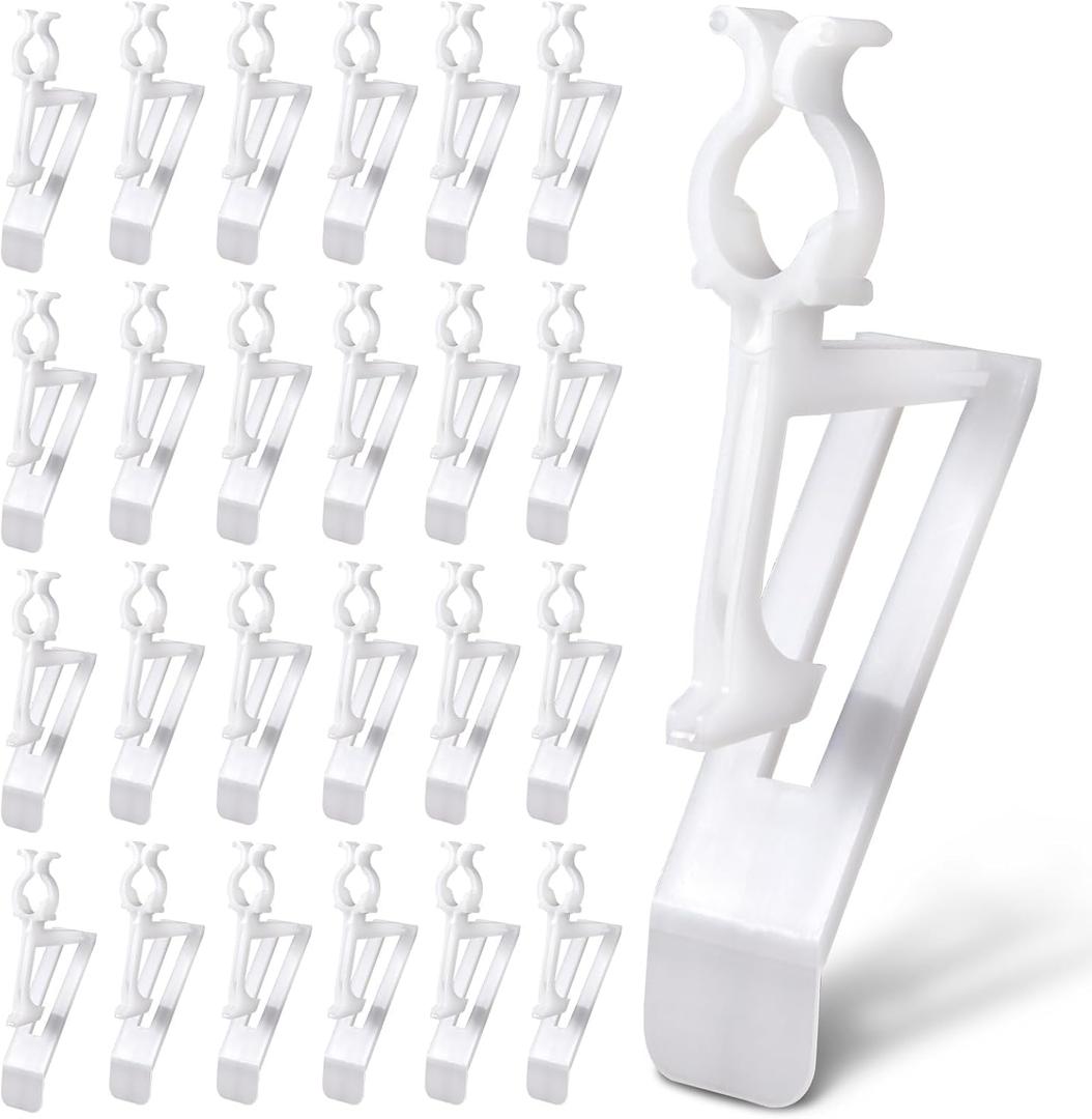 Minetom 100 Pack All-in-One Christmas Light Clip for C7 C9 Christmas String Lights, Christmas Light Plastic Clips for Roof and Gutter, Shingle Clips Outdoor