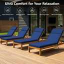 72 x 21 Inch Outdoor Chaise Lounge Cushions Set of 4 - Removable Cover, 4-Section Design, Water-Repellent & Fade-Resistant, 6 Tie Straps, Replacement for Patio & Pool Chairs - Navy