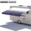 Richeer RV 16' Awning Fabric Replacement, 16.2oz Heavy Duty Advanced Vinyl Weatherproof and Ultraviolet Camper Awning Fabric, Camper Trailer and Motorhome Universal Outdoor Canopy - Blue Fade