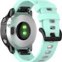 Sport Strap Compatible with Garmin Forerunner 955/955 Solar Band Breathable Silicone Watch Band Wristbands Adjustable Replacement Bands for Forerunner 955 Women&Men (NavyGreen&Black&DarkBlue) (Black&Pink&Teal)