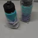 Volhoply 16 OZ Kids Water Bottle Bulk 2 Pack,Insulated Sports Bottles with Straw Lid,Stainless Steel Bottle with Handle Keep Cold & Hot,Double Wall Vacuum Tumbler Cups for School(Green Blue, 2)