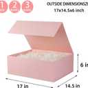 UoeRing 1 Extra Large Pink Gift Box 17x14.5x6 inch Luxury Gift Box for Presents with Magnetic Closure Lid Collapsible,Birthday,Christmas,Contains Card, Ribbon,Tissue Paper,Shredded Paper Filler, 1 Count