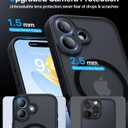 Magnetic Shockproof for iPhone 17 Case,Upgraded[Camera Protection][Compatible with Magsafe][Non-Slip][Mil-Grade Protection] Slim Anti-Yellowing Translucent Matte Phone Case for iPhone 17,Black