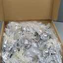 24" Silver Christmas Wreaths for Front Door, Silver Berry Leaves Bells Balls Xmas Wreath with White Fake Pampas Grass, Door Reef for Windows Fireplaces Walls, Front Porch Indoor and Outdoor